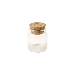 POT CYLINDRIQUE VERRE OUVERTURE 33MM LIÈGE 5X4.7CM