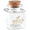 POT VERRE CARRÉ AMOUR OR BOUCHON LIÈGE 4X4X6CM