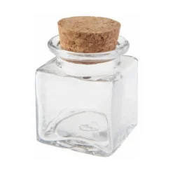 POT VERRE FORME CARRÉ 4X6CM TRANSPARENT