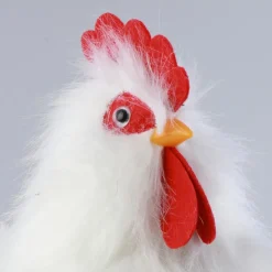 POULE BLANCHE PLUMES 30X15X33CM