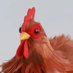 POULE ROUSSE PLUMES 20X12X20CM