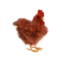 POULE ROUSSE PLUMES 20X12X20CM