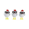 3 POULETTES BLANCHES LUNETTES 3.5X3.5X5CM