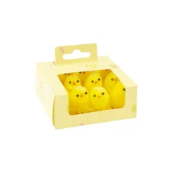 12 POUSSINS DÉCORATIFS CHENILLE 3.5X2CM JAUNE