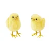 2 POUSSINS DÉCORATIFS 7X4X4CM JAUNE