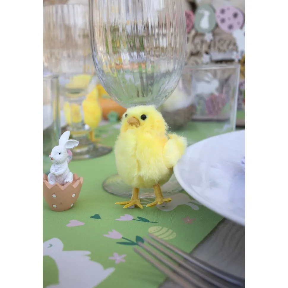 2 POUSSINS DÉCORATIFS 7X4X4CM JAUNE