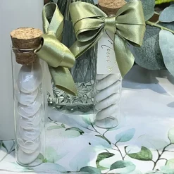 ÉPROUVETTE VERRE LIÈGE BAPTÊME FEUILLAGE 10CM