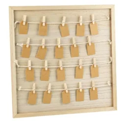 PRÉSENTOIR PLAN DE TABLE BOIS ÉTIQUETTE PINCE 40CM