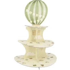 PRÉSENTOIR 3 ÉTAGES CARTON MONTGOLFIÈRE 44CM CRÈME