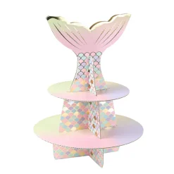 PRÉSENTOIR 2 ÉTAGES CARTON QUEUE SIRÈNE 38.5CM