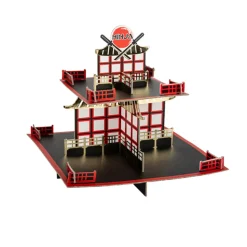 PRÉSENTOIR 2 ÉTAGES CARTON TEMPLE NINJA 30CM