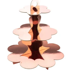 PRÉSENTOIR 3 ÉTAGES EN CARTON ROSE GOLD 34CM