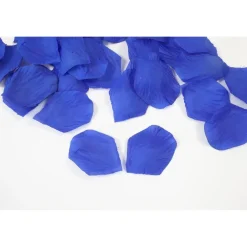 100 PÉTALES FLEUR TISSU 5.5X3.5CM BLEU