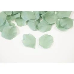 100 PÉTALES FLEUR TISSU 5.5X3.5CM VERT EUCALYPTUS