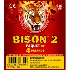4 PÉTARDS LE TIGRE BISON N°2 - F3