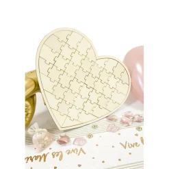 PUZZLE BOIS FORME COEUR LIVRE D'OR