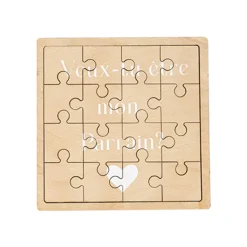PUZZLE MESSAGE DEMANDE PARRAIN 15CM NATURE