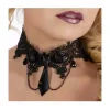 RAS-DE-COU DENTELLE PIERRES GOTHIQUE NOIR ADULTE