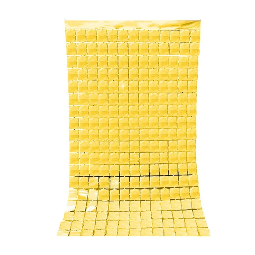 RIDEAU DE FÊTE CARRÉS SCINTILLANTS 2X1M OR