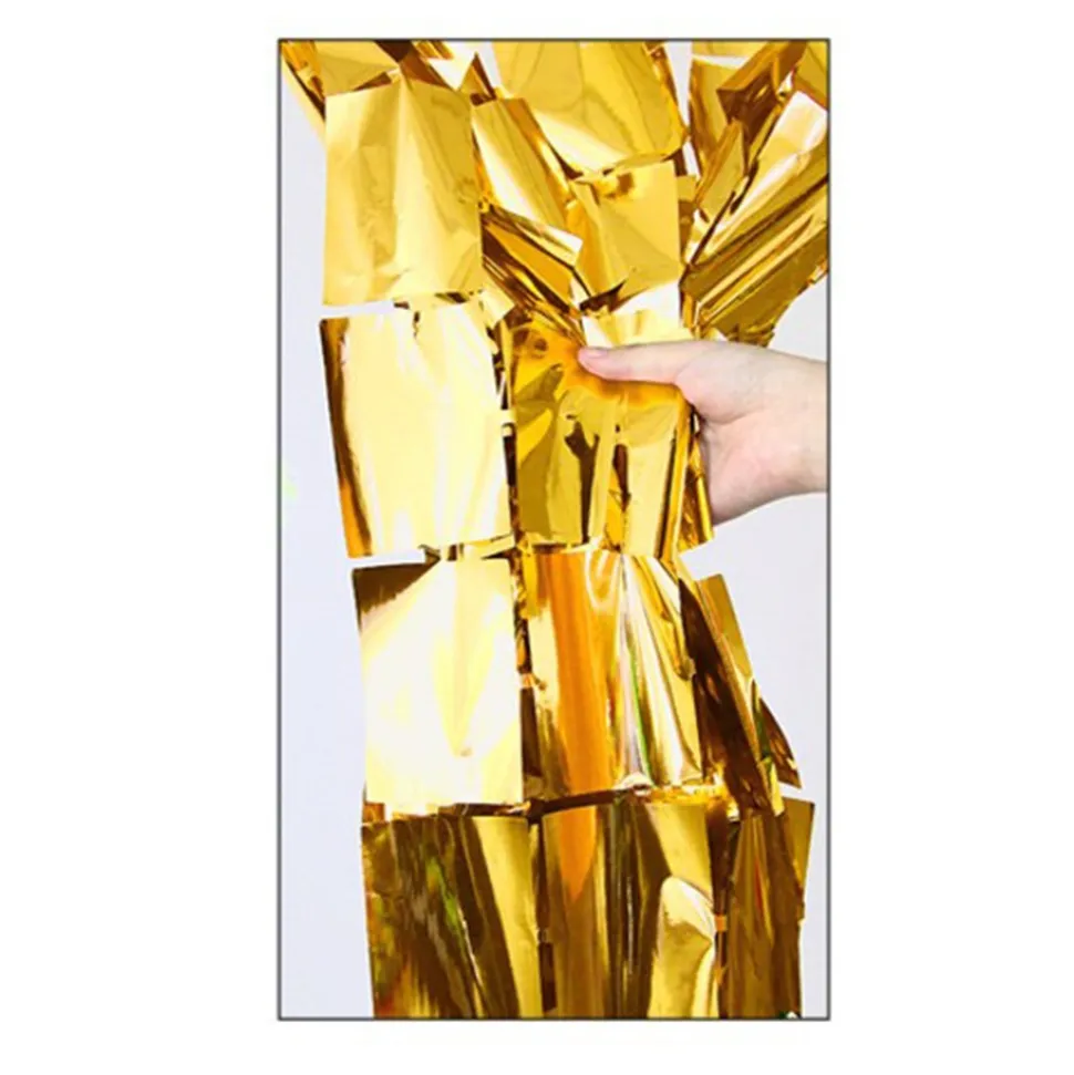 RIDEAU DE FÊTE CARRÉS SCINTILLANTS 2X1M OR