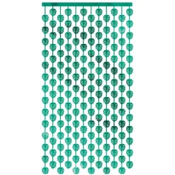 RIDEAU DE FÊTE FEUILLES TROPICALES 2X1M VERT MÉTAL