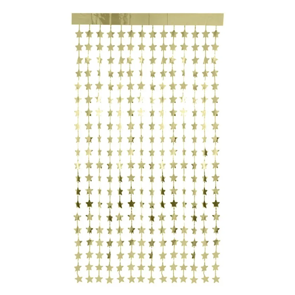 RIDEAU DE FÊTE ÉTOILES SCINTILLANTES 2X1M OR