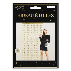 RIDEAU DE FÊTE ÉTOILES SCINTILLANTES 2X1M OR