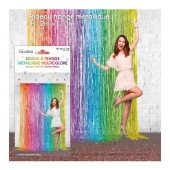 RIDEAU FRANGES MÉTALLIQUE MULTICOLORE