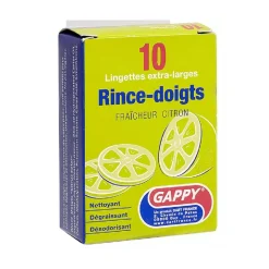10 RINCE-DOIGTS LINGETTES NETTOYANTES CITRON