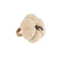ROND DE SERVIETTE CITROUILLE TISSU JUTE 8CM IVOIRE