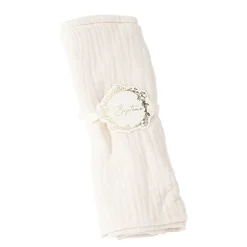 10 RONDS DE SERVIETTE CARTON BAPTÊME 5CM CRÈME