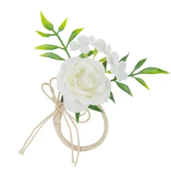 4 RONDS DE SERVIETTE ROSE JASMIN NUD 5CM BLANC