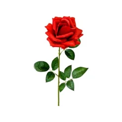 ROSE ARTIFICIELLE OUVERTE 75CM ROUGE
