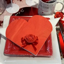 6 ROSES ADHÉSIVES POLYFOAM 4.5CM ROUGE