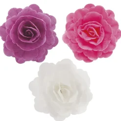 15 ROSES COMESTIBLES 7CM MULTICOLORE