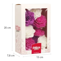 15 ROSES COMESTIBLES 7CM MULTICOLORE