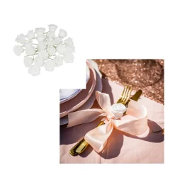 24 ROSES MOUSSE 4CM BLANCHES /TIGE