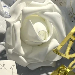 ROSE SOFT DÉCO DE TABLE BLANC 15 CM