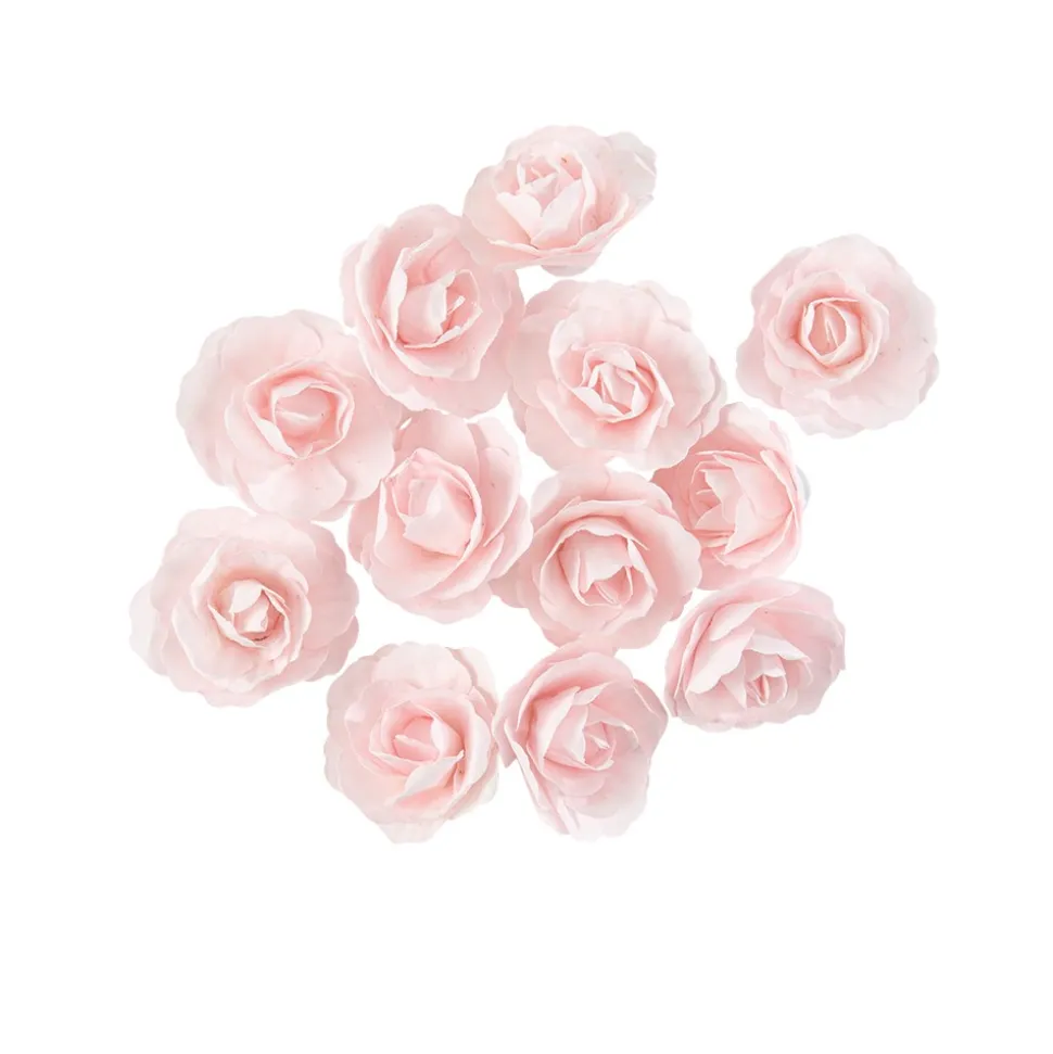 12 ROSES PAPIER DÉCORATIF ADHÉSIF 3.5CM ROSE