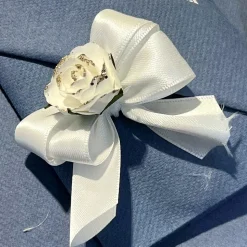 12 ROSES PAPIER SUR TIGE 3.5CM BLANC CHAMPAGNE
