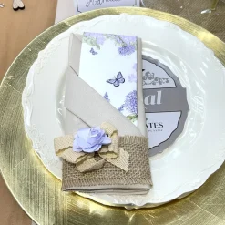 12 ROSES PAPIER SUR TIGE 3.5CM LILAS