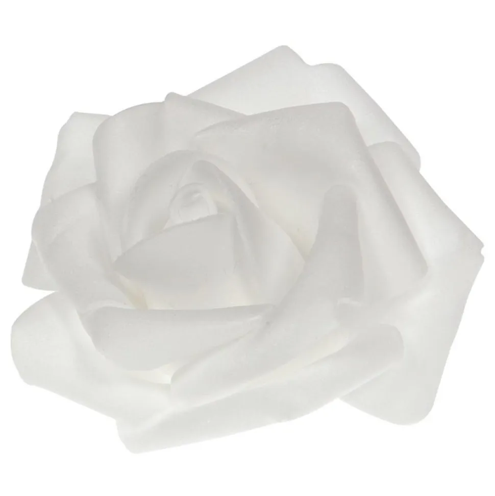 12 ROSES POLYFOAM 7CM BLANC