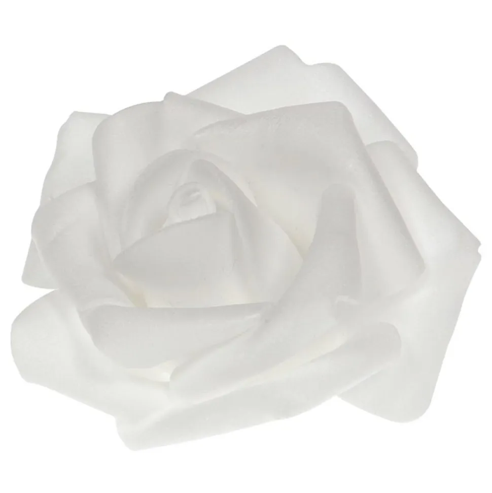 24 ROSES POLYFOAM 4CM BLANC