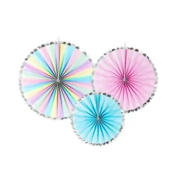 3 ROSETTES LICORNE 21-25-30CM MULTICOLORE