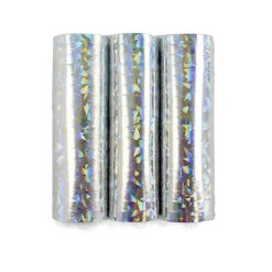 3 ROULEAUX DE SERPENTINS HOLOGRAPHIQUES 4M ARGENT