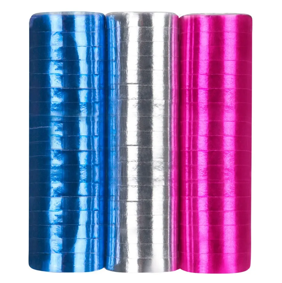 3 ROULEAUX DE SERPENTINS MÉTALLISÉS 4M