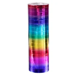 2 ROULEAUX DE SERPENTINS RAINBOW MÉTAL 4M