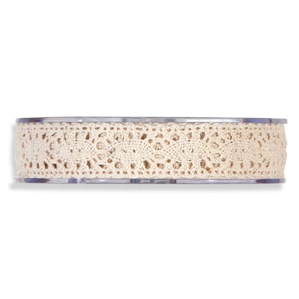 RUBAN DENTELLE NATUREL 25MMX10M