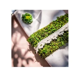 RUBAN DE TABLE MOUSSE NATURE VÉGÉTAL 5CMX5M VERT