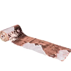 RUBAN DE TABLE SEQUIN REVERSIBLE ROSE GOLD 12CMX3M